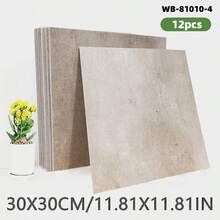 12/24 件哑光奢华大理石地砖，厚实，现代风格耐磨材料，易于 DIY 安装，适用于厨房、浴室、客厅、办公室和其他室内地板和墙壁，优雅的家居装饰，易于安装的贴纸，防滑地砖，防水墙贴 - 彩色 - 查看 16