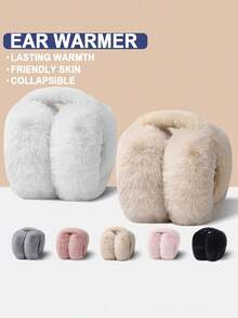 2/1 Pair Unisex Solid Color Earmuffs - Soft Plush Earmuffs, Snowy White Women Earmuffs, Foldable Earmuffs, Cute Women Ear Warmers, Adjustable Headband, Thermal Lined, Comfortable And Warm, Suitable For Winter Outdoor Activities, Parties, Photography, Outdoor Earmuffs. Autumn/Winter Accessory - Multicolor - View 7