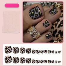 2024 Best Selling 24pcs Leopard Press On Nails - Short Square Full Set Wearable Fake Nails - HYC-DY-346 - 查看 4