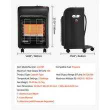 Propane Heater, 6000 To 18000 BTU Propane Cabinet Heater With 3 Modes Temp Settings & Tip-Over Protection, Garage Radiator Heat Up To 450 Sq.Ft, For Camping,Garage, Patio,Indoor/Outdoor - Cabinet Type 14-18K - View 7