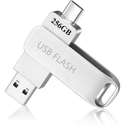 2-In-1 USB Flash Drive 128GB 256GB USB 2.0 High Speed U Disk, 256gb Type-C Metal Pen Drive For PC/Laptops/Tablets/Mobile PhonesCar Audio/Game Console/Audio
