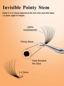 800 abanicos 10D/12D/14D/16D/20D Abanico suelto 8-15 longitudes mixtas Base puntiaguda Abanicos premontados Pestañas rusas finas, delgadas y de tallo mediano Extensiones de pestañas de 0.05mm