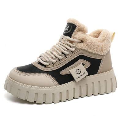 1双高品质女士冬季多功能时尚休闲保暖加厚高帮雪地靴，户外运动休闲鞋，适合日常穿着