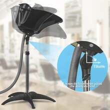 Portable Shampoo Bowl, 270 Degree Rotation Of Hair Washing Basin, Height Adjustable Salon Sink With Drain Hoses For Home Salon Use - màu đen - Xem 5