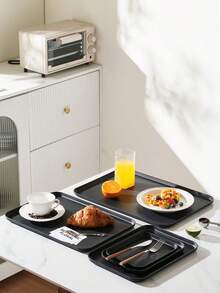 Rectangular Trays Available In Large, Medium, And Small Sizes, Plastic Restaurant Dining Plates, Household Cups, Tea Trays, Fast Food BBQ Plates, Kitchen Supplies Suitable For Everyday Family Life, Festive Parties, Christmas, And Essential Items For Holidays.