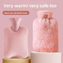 Hot Water Bag (With Rabbit Fur-Like Fleece Cover)