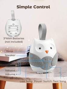 1 件婴儿白噪音和摇篮曲音响机、婴儿音乐玩具、幼儿男孩和女孩音响机、婴儿音响设备、可爱猫头鹰设计、便携式婴儿睡眠白噪音机、适用于婴儿车、汽车座椅、散步、婴儿必需品、新生男孩女孩生日/节日礼物