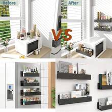 Magnetic Refrigerator/Washing Machine Storage Rack, Side-Mounted, Adjustable Distance, Single/Multi-Layer Combination, Wall-Mounted, Magnetic Spice/Cleaning Supplies Rack, No Drilling Required - Multicolor - View 3