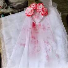 万圣节仿真花头带，新娘面纱玫瑰蕾丝网状发夹，舞台表演道具 - 彩色 - 查看 15