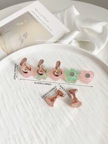 3D树脂亚克力扎染果冻色亮片星星爱心排列底座，配5个极光彩色美甲展示架，日式美甲DIY工具及摄影道具