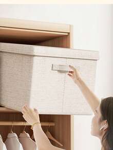 1 pièce/2 pièces Boîte de rangement pour vêtements et literie, boîte de rangement pliable avec couvercle, accessoire de rangement pour pantalons, rangement et organisation pour dortoir et armoire de maison. Rangement pour vêtements, boîte de rangement