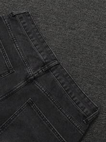 Quần jeans ống rộng rách rưới Y2K Rock, quần denim ống rộng cổ điển, quần jeans thời trang đường phố cho mọi mùa - màu đen - Xem 6