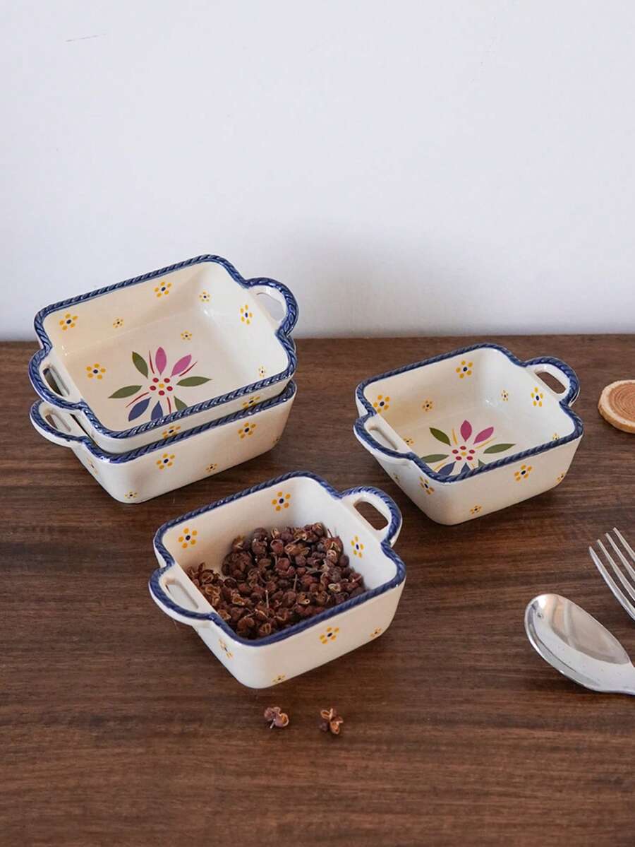 1 pièce Plat à trempette en céramique avec fleur jaune de Noël, assiette à collation et dessert en forme de feuille colorée. Convient pour la décoration de la table de Noël, les fêtes de vacances, les desserts, la crème glacée et les puddings. Cadeau.