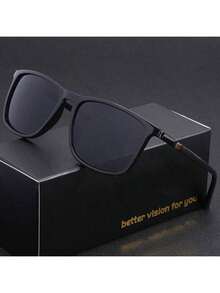 1pc Men's Sports Polarized Fashion Fashion Glasses, Comfortable Lightweight Square Frame Casual Glasses, Ideal Gift Choice