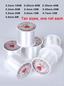 beadia 1/6/10/30 卷透明隐形单丝尼龙线 - 坚固、耐用、用途广泛的绳子，用于悬挂装饰品、气球花环、珠宝制作、串珠和工艺品 - 直径 0.2/0.35/0.4//0.5/0.6/0.7/0.8 毫米，非常适合 DIY 项目和艺术创作 - 無色 - 查看 19