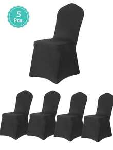 10pcs White Folding Chair Covers - Suitable For Weddings, Parties, Dining And Banquets - Universal Washable Folding Chair Slipcovers - Elegant Event Decor - Multicolor - View 16