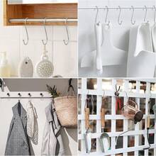 30 små S-krokar, 7 cm metallkrokar för jeans, vändbara, kraftiga, silverfärgade - Silver - Visa 5