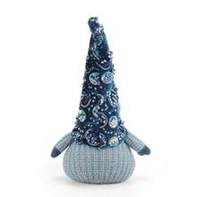 1pc Blue Sequined Rudolph Reindeer Doll - Faceless Mystical Christmas Decor With Forest Spirit Charm, Unique Holiday Tabletop Centerpiece For Mantel & Shelf Display - Multicolor - View 6