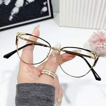 New Arrival Cat Eye Metal Frame Glitter Decor Women's Glasses, Unique Fashion Design - Multicolor - View 8