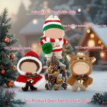 1/3pcs Christmas Doll Clothes, Compatible With Labubu, Suitable For 17cm/6.69in Dolls, Random Color & Style
