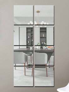 2/4/8件 40cm*40cm 或 20cm*20cm 或 30cm*30cm 或 30cm*34cm 镜面墙贴 家用全身镜 卧室全身镜 自粘软镜 亚克力 耐用不易碎 - 彩色 - 查看 2