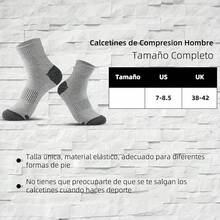 Ausein Calcetines Hombre 6 Pares, Calcetines Deportivos Algodón Transpirables, Absorbe el sudor y antiolor, Tines Correr Largos, Medias antideslizantes para Baloncesto,Running, Futbol, Ciclismo, Gym - Gris Claro - Ver 10