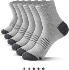 Ausein Calcetines Hombre 6 Pares, Calcetines Deportivos Algodón Transpirables, Absorbe el sudor y antiolor, Tines Correr Largos, Medias antideslizantes para Baloncesto,Running, Futbol, Ciclismo, Gym - Gris Claro - Ver 13