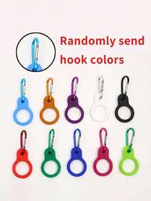 Gancho de aluminio resistente y cierre de con hebilla de goma, correa, utilizado para asegurar botellas de agua - Perfecto para acampar y hacer senderismo, con 11 colores para elegir, el mejor regalo para entusiastas de los viajes, equipo de montañismo para colgar botellas de agua, hebilla de silicona para botellas de agua mineral, hebilla de silicona para botellas de agua de escalada (se envían aleatoriamente los colores de gancho + correa)