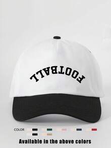 1pc Printed "FOOTBALL" Color Block Baseball Cap, Adjustable Outdoor Sun Protection Casual Hat Suitable For Spring/Autumn Travel, Beach, Y2K Style For Youth - Baseball Cap - View 3