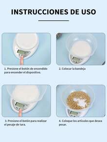 1 pieza Bascula Digital Gramera Para Cocina Hasta 5kg Multifuncional,con función de tara, capacidad de 5 kg/11 libras, 3 unidades de medición (g/oz/libras), base antideslizante, alimentada por batería (incluso AAA),Diseño compacto para uso doméstico y restaurante. - Blanco - Ver 8