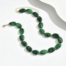 1pc Or 3pcs Fashionable Elegant Bohemian Style Multicolor Plastic Flat Bead Necklace, Layered Wearable Jewelry Set, Suitable For Vacation, Party, Gathering, Dinner And Other Occasions, Plastic Bead Color And Pattern Size Are Multicolor And Handmade, Each Bead Is Different But Does Not Affect Your Purchase - Multicolor - View 12