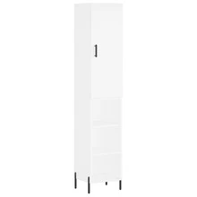 Credenza alta Larryhot bianca 34,5x34x180 cm Legno ingegnerizzato, resistente, facile da montare, ideale per la decorazione della casa