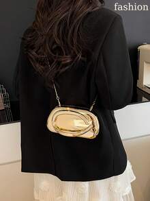 Elegant Design Women's Party Evening Clutch Bag, Party Bags,Simple Casual Retro Atmospheric Perfect For Party Wedding Prom Dinner/Banquet Matching With Holiday Party Dress Evening Dress & Sequin Dress,Fashion Versatile Elegant Acrylic Shoulder Chain Evening Bag,Messenger Bag Party Party Advanced Simple Small Bag,European & American Mini Box Glamorous Metallic Trim Women's Party Handbag, Elegant Luxury Feel For Evening Dress, Leather Design Party/Wedding/Prom Clutch With Metal Chain, Elegant Prom Bag,Prom Bag For Party, Best Choice Elegant Bag For Bridal Shower,Women's Fall Clothing Winter Clothing Christmas Halloween Gift,Purse Gold Purse Silver Purse Purses And Bags Women Gold Bag Clear Purse Pink Purse Clutch Purse Carteras Para Mujer Wallet Bags For Women Wallets For Women Gold Clutch Purse Gold Purse For Women Makeup Bag Purses For Women Silver Bag Bolsos Para Mujer Gold Heels Handbags For Women Small Purse Mini Purse - 金色 - 查看 2