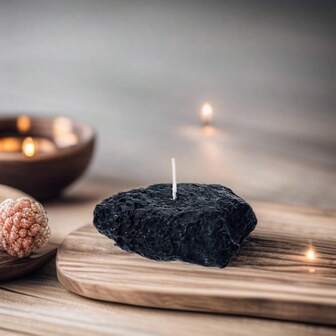 1 st meteoritformat ljus, används för att dekorera festrum, kök, bröllop, presentdekorationer, dekorativa ljus, högtidsborddekorationer, högtidsljusdesigner, moderiktiga och unika ljusstakar, sojavaxljus, hållbara ljusset, heminredning, sojaljus för högtidsköpare, ceremoniella ljus.