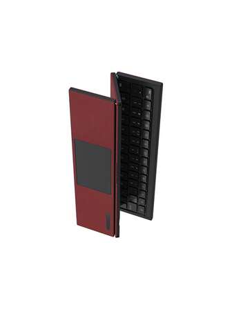 Teclado Bluetooth plegable Z01T - Un teclado inalámbrico mini portátil y de bolsillo con panel táctil. Compatible con Android, Windows, ordenadores y tabletas, permite el cambio con un solo toque entre varios dispositivos. Equipado con batería de ión de litio recargable - Rojo.