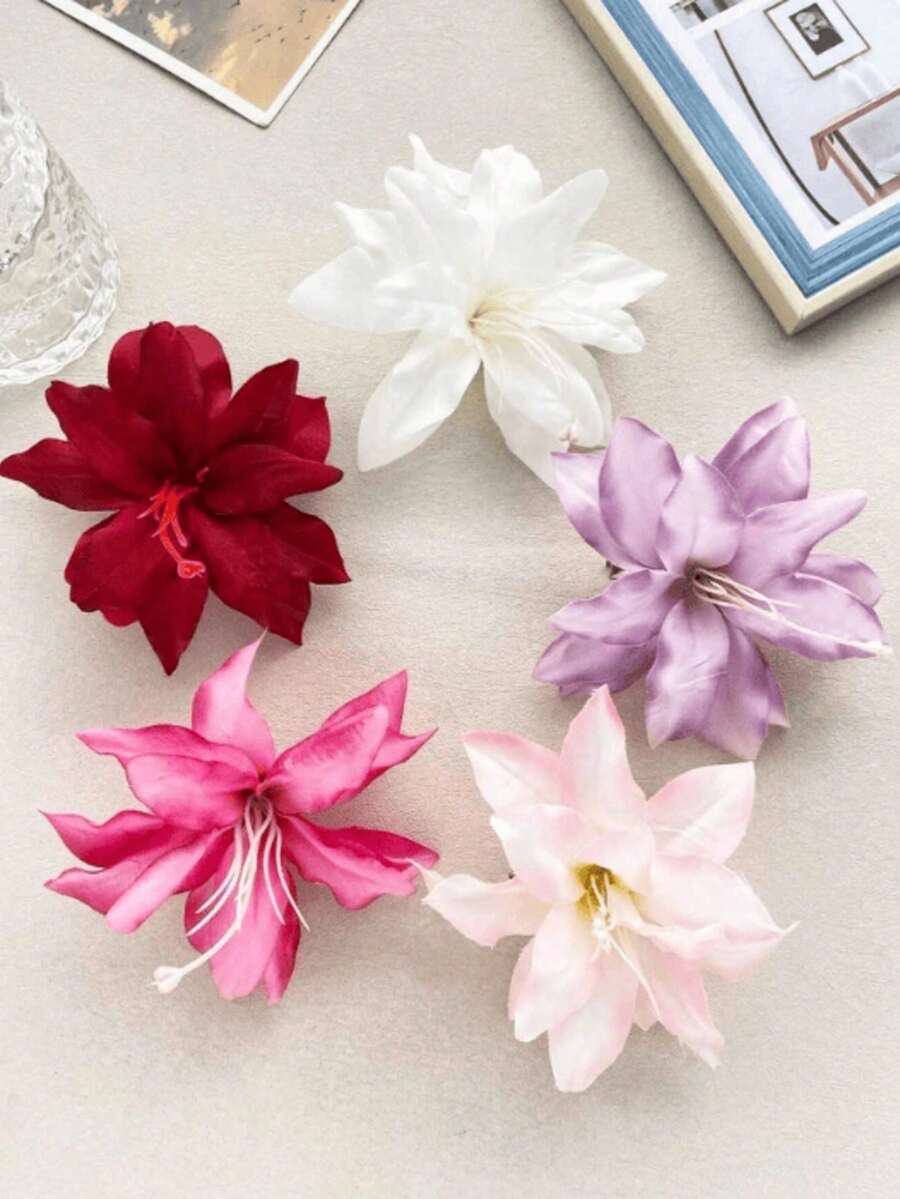 Bộ 1/2 kẹp tóc hình hoa ly dành cho nữ, phong cách Boho tối giản, thích hợp cho kỳ nghỉ biển, chất liệu polyester, kiểu ombre, phụ kiện tóc hàng ngày, kẹp tóc cài bên hông, trang trí tóc, kẹp tóc, phụ kiện tóc, phụ kiện đội đầu, ghim cài tóc. - Nhiều màu - Xem 1