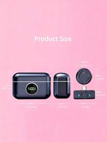 Professional Wireless Neck Microphone With Charging Case, Noise Cancelling Mini Wireless Microphone 4 Picking Modes, 60 Hours Battery Life Suitable For Interviews, Live Vlogs, Media