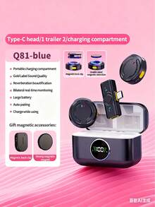 Professional Wireless Neck Microphone With Charging Case, Noise Cancelling Mini Wireless Microphone 4 Picking Modes, 60 Hours Battery Life Suitable For Interviews, Live Vlogs, Media