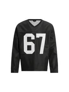 MT99 叠层印花运动衫，V领，透气网眼长袖，街头休闲时尚 - 黑色 - 查看 4