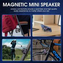 Mini Speaker With RGB Lighting, Bluetooth Speaker,Can Be Used As A Phone Stand, Magnetic Wireless Speaker, 5.1 Surround Sound, High Definition Audio, Dual Stereo Bass, Long-Lasting Rechargeable Polymer Battery, USB Type-C Charging, Portable For Travel & Outdoor Use(Black/Orange/Yellow - 黑色 - 查看 9