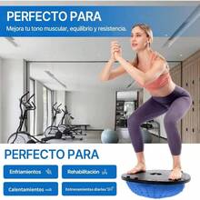 Disco de Equilibrio 46cm, Media Pelota de Equilibrio con Bomba, Pelota de Yoga 25cm y Banda Elstica, Kit 3 - en - 1 para Fitness en Casa, Yoga y Pilates - inicial - Ver 3