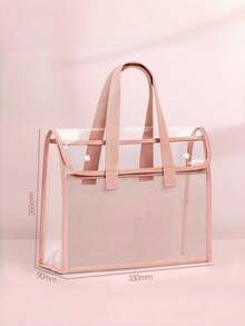 1 PIEZA Bolsa organizadora de mano transparente y resistente al agua de gran capacidad - Archivo expandible con bolsillos interiores, multiuso para playa, maquillaje, útiles de oficina | Colección Navideña, regalo ideal de Navidad, adecuado para almacenamiento de invierno y fin de año, perfecto para camping, viajes, escuela y ocasiones festivas (Acción de Gracias, Año Nuevo, despedidas de soltera) - Multicolor - Ver 8