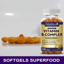 MULITTEA Vitamin B Complex Capsule - With Vitamin C,B12,B6,B2 - Reduce Stress & Energy Complex Supplement - 120 Capsules - 1 Pack (120pcs) - 查看 5