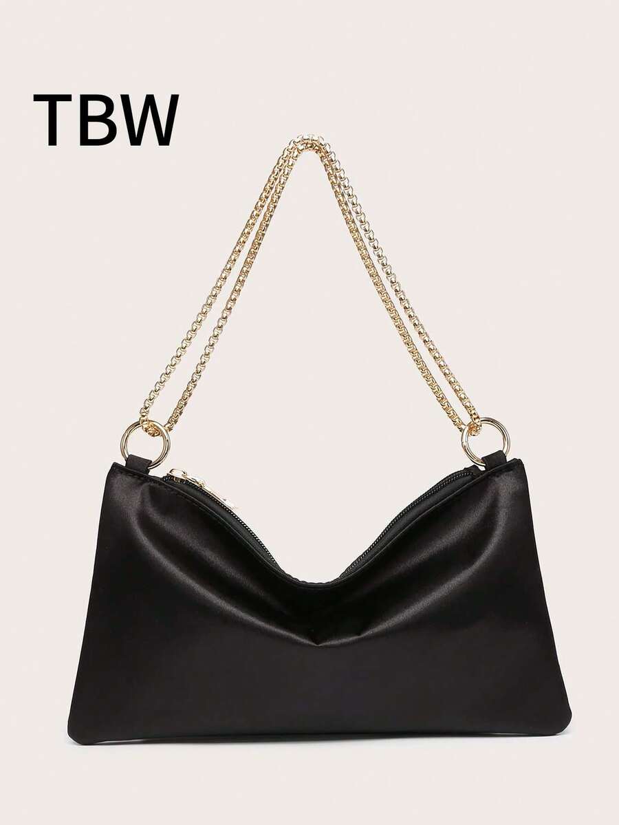 Ladies' Crossbody Silk Satin Evening Bag With Rhinestones, Fashionable, Lightweight, Compact, Suitable For Parties And Outings.