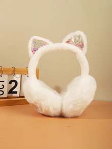 Winter Ear Muffs - Cute Girls Ear Warmers - Ear Pads - Warm Ear Protector - Ear Muffs With Furry Ears - Multicolor - View 5