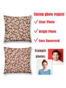 1pc Custom Funny Face Pillow Cover, Multi-Face Pillowcase, Personalized Plush Couple Pillow Cover, Custom Birthday/Anniversay Gifts,Christmas Gifts,Personalised Gifts,Customised Gifts, Gifts For Boyfriend,Ideal Gifts For Girlfriend,Ideal Gifts For Friends - Multicolor - View 4