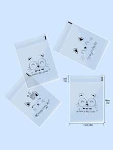 50 piezas Bolsas de pan con diseños de animales lindos, bolsas de embalaje autoadhesivas para hornear tostadas, bolsas de regalo con diseños de dibujos animados para fiestas, suministros para bodas y cumpleaños, decoraciones para el hogar y fiestas