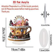 1 pieza Decoración navideña plana en 2D de una casa bohemia con acebo, patrón temático, decoración de casa navideña, figura decorativa para el hogar, adecuada para celebraciones festivas, decoración del hogar y la cocina, decoración navideña, ideal para Navidad y Acción de Gracias