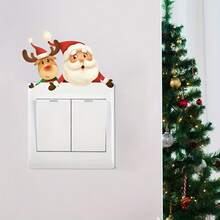 1 pieza Pegatina de interruptor de Navidad de 7.8*11.8 pulgadas, pegatina de interruptor de PVC autoadhesiva, adecuada para la decoración del interruptor del hogar, dormitorio, sala de estar, comedor, estilo navideño, que agrega un ambiente festivo. Decoraciones navideñas, decoración del hogar, decoración de la habitación