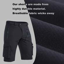 ¡RecomendadoHiauspor Pantalones Cortos de montaña para Hombre, Shorts de Bicicleta de montaña, Secado rápido, con Bolsillo de Cremallera¡Top de Temporada - Gris - Ver 6